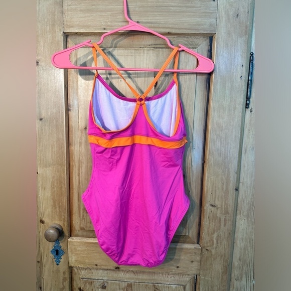 GAP Pink w/Orange Trim One Piece Bathing Suit Size Small - Picture 2 of 6